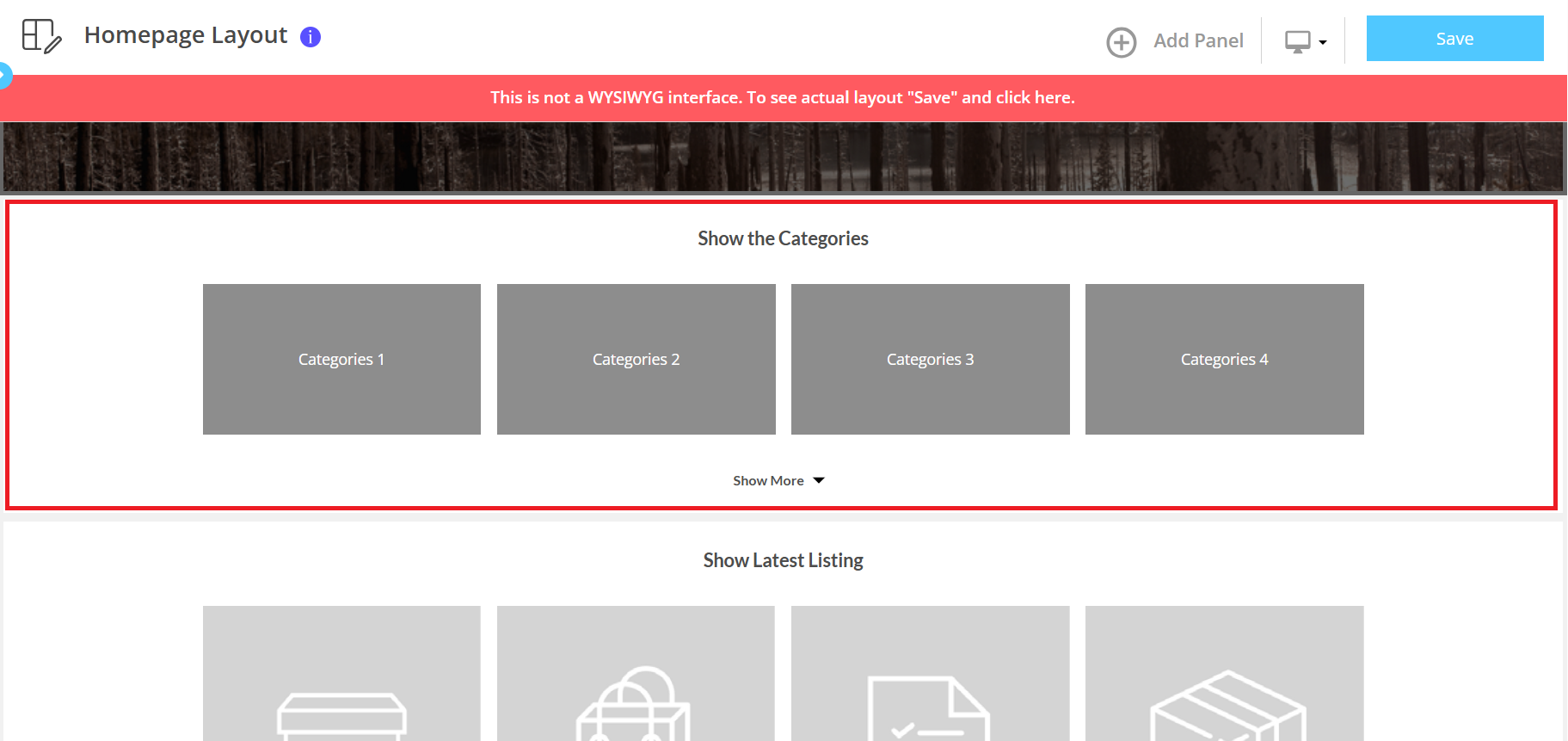 homepage layout Categories listing.bmp